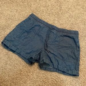 Chambray Denim Pull On Shorts